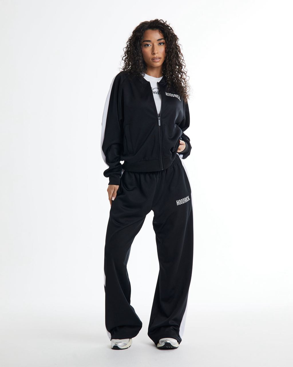 Black/White Hoodrich Selena Track Top USA | 401-ERAUGY