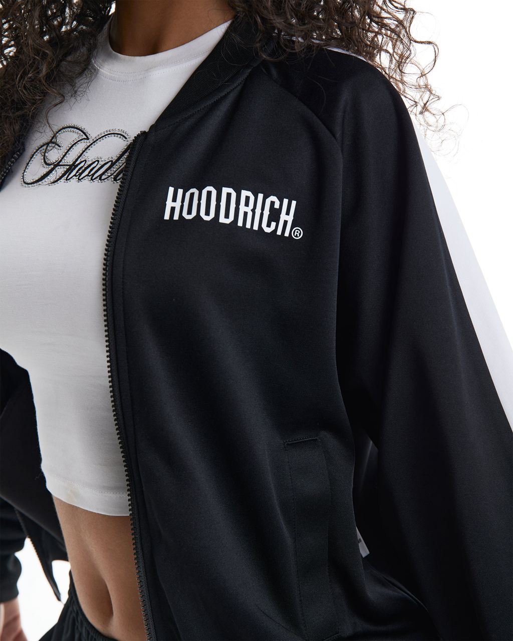 Black/White Hoodrich Selena Track Top USA | 401-ERAUGY