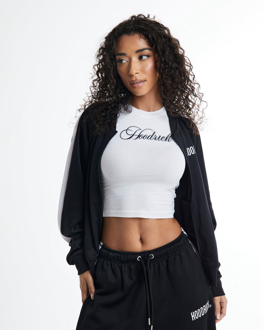 Black/White Hoodrich Selena Track Top USA | 401-ERAUGY