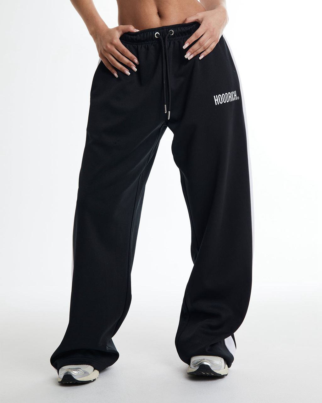 Black/White Hoodrich Selena Wide Leg Joggers USA | 546-OJPVIR