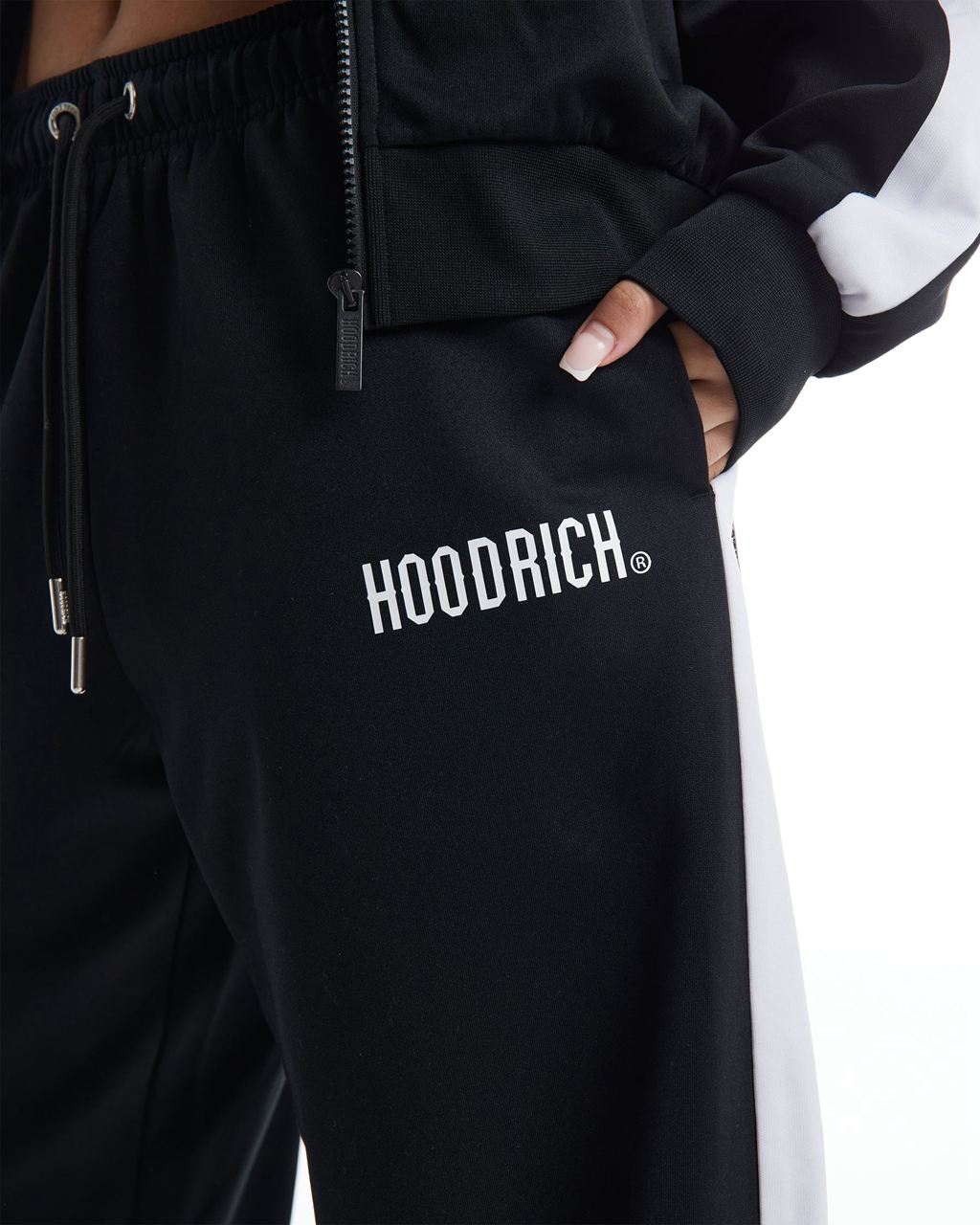 Black/White Hoodrich Selena Wide Leg Joggers USA | 546-OJPVIR