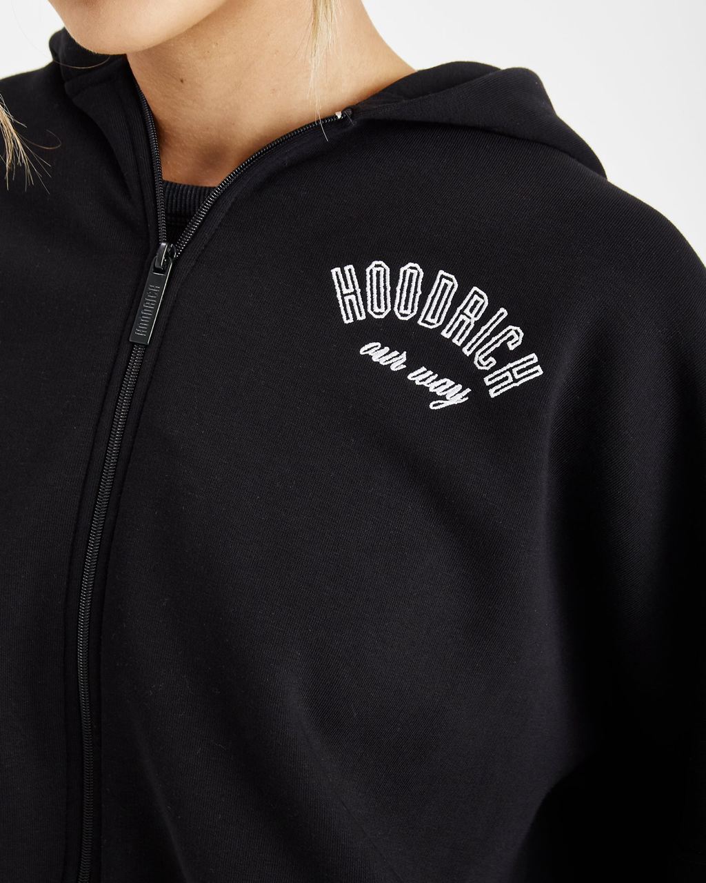 Black Hoodrich Dawn Full Zip Hoodie USA | 965-QGDICL