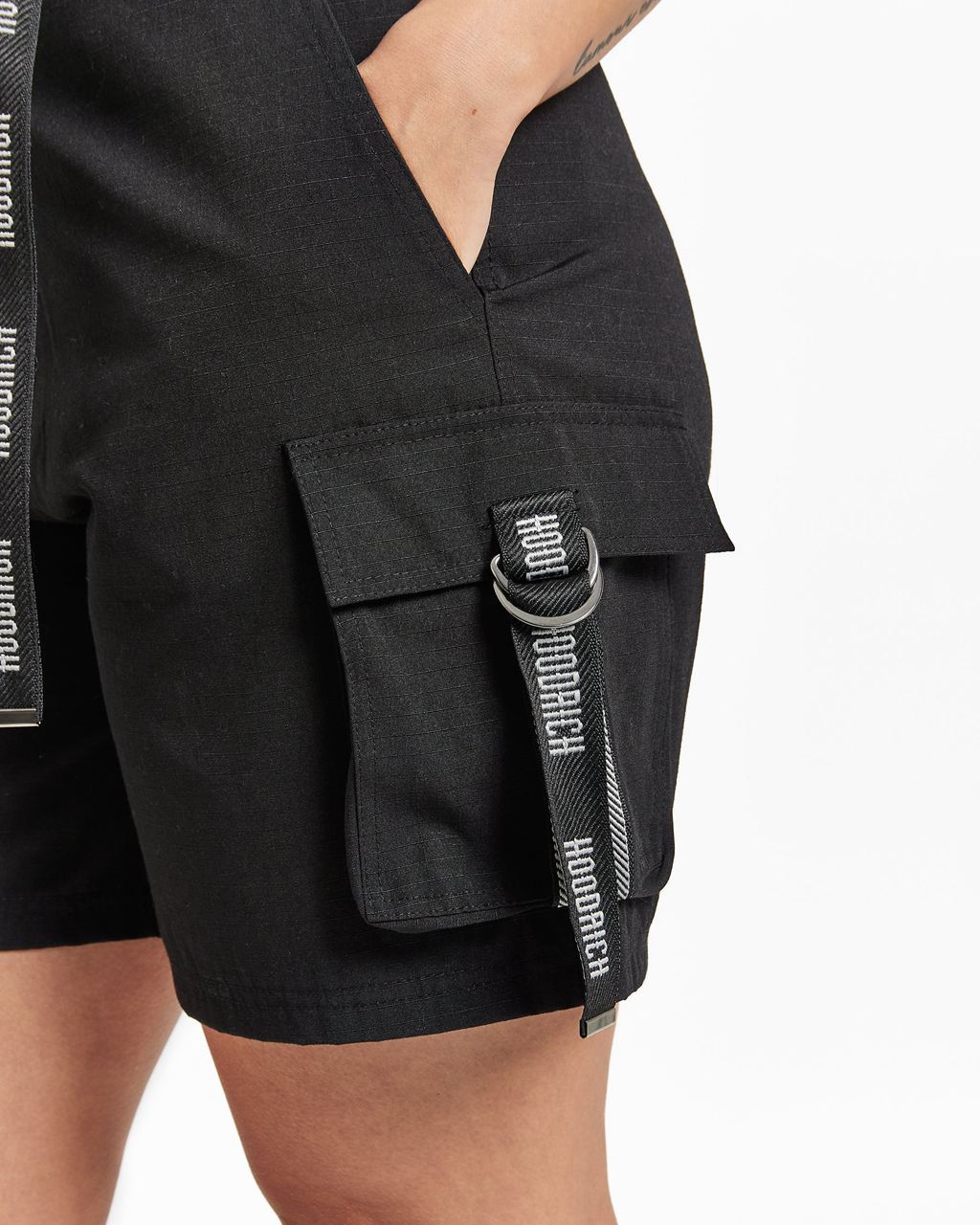 Black Hoodrich Premier Woven Cargo Shorts USA | 967-CPROTE