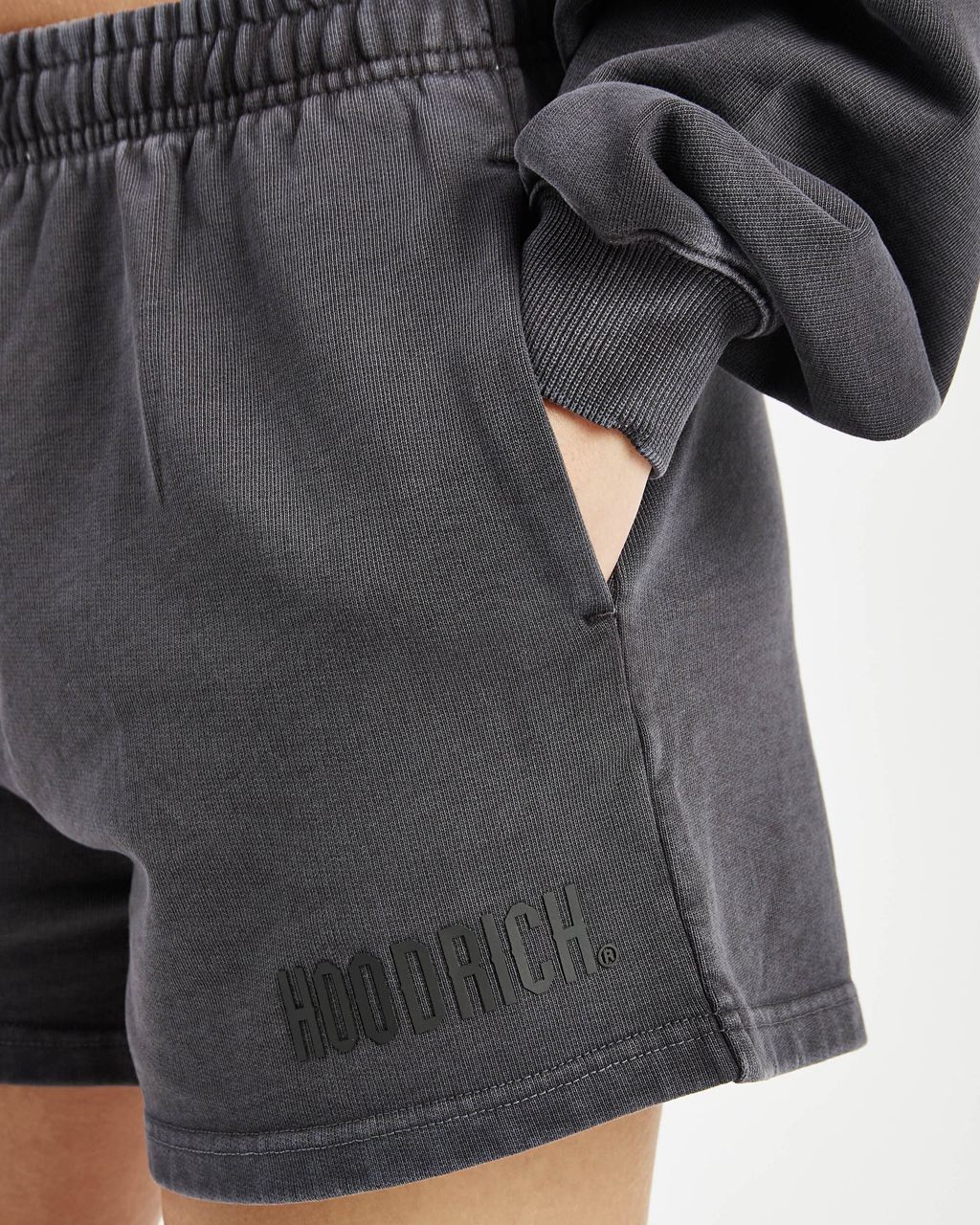 Black Hoodrich Premium Essentials Shorts USA | 310-ZQEJRD