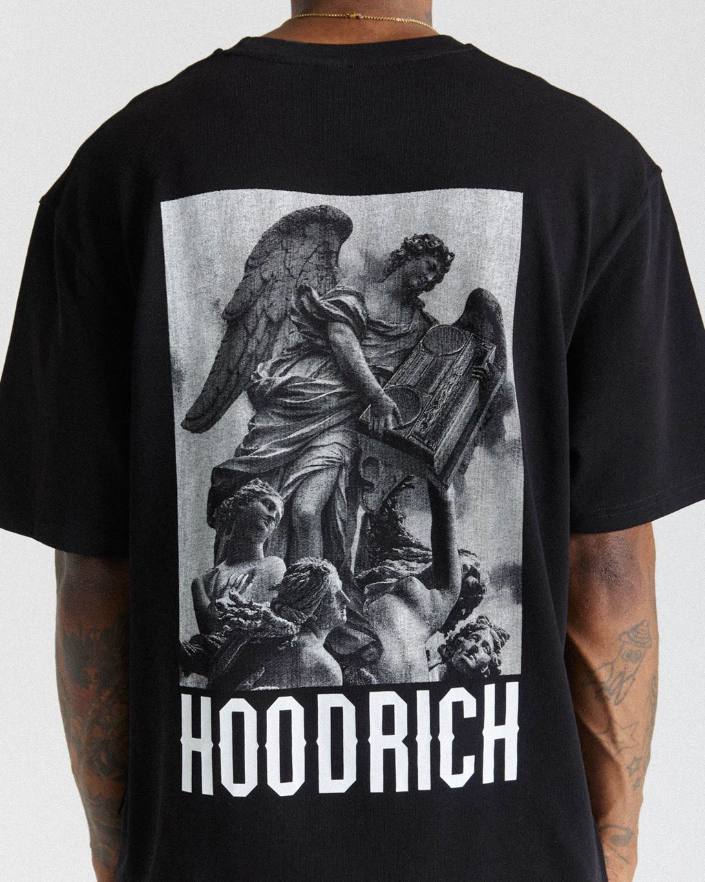 Black Hoodrich Renaissance Sacred T-Shirt USA | 528-DMVSEH