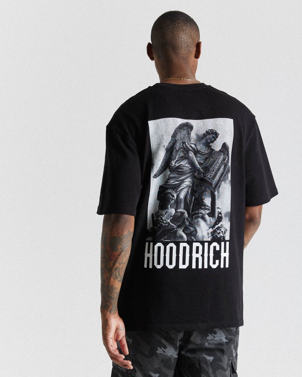 Black Hoodrich Renaissance Sacred T-Shirt USA | 528-DMVSEH