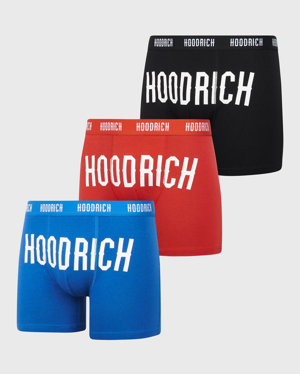 Blue/Black/Red Hoodrich OG Charge 3 Pack Boxers USA | 397-FDQIUZ