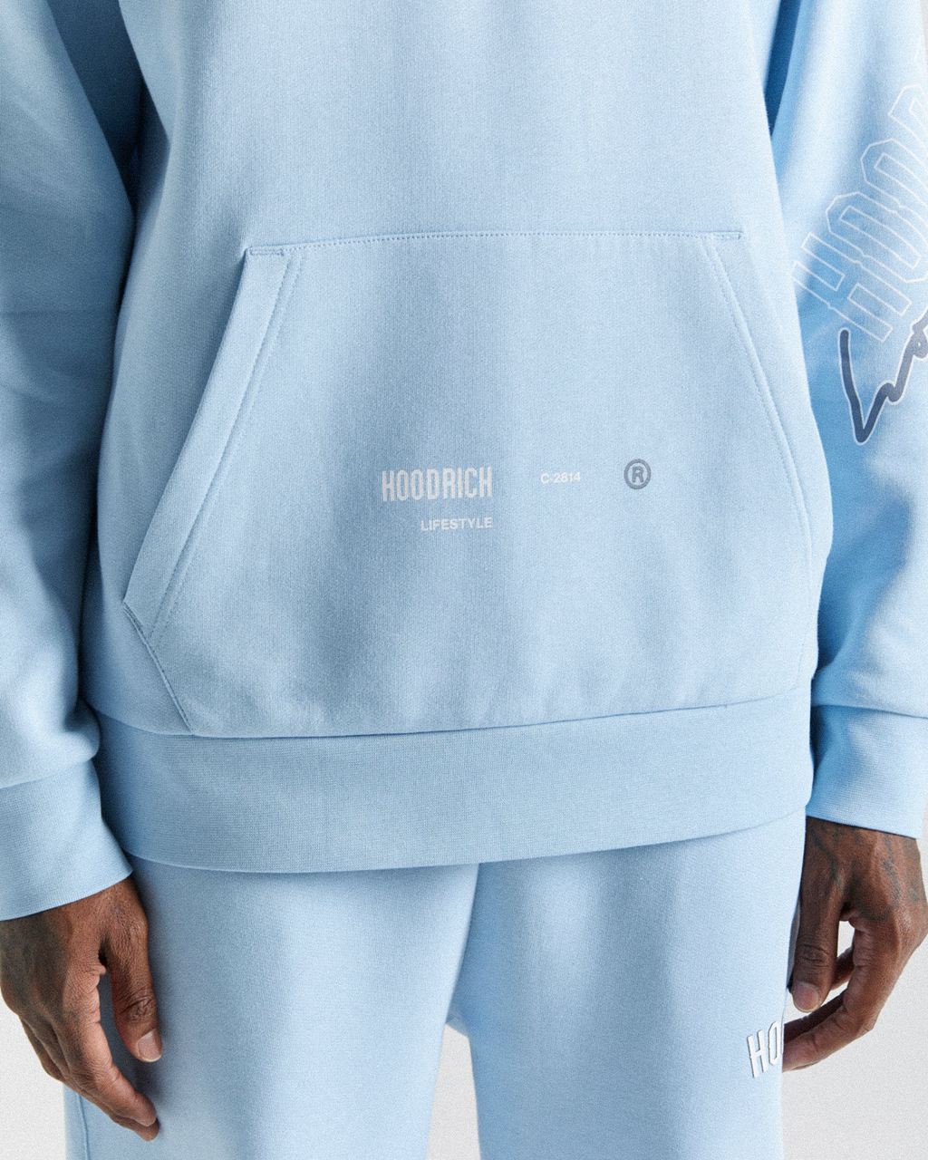 Blue/White Hoodrich Caliber Hoodie USA | 347-VIBXWO