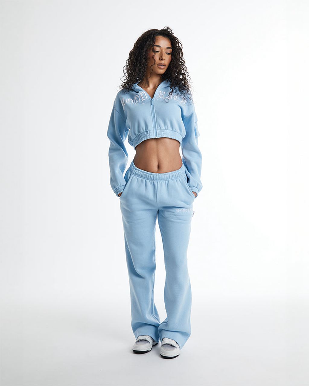 Blue/White Hoodrich Dusk Wide Leg Joggers USA | 075-LZCOSG