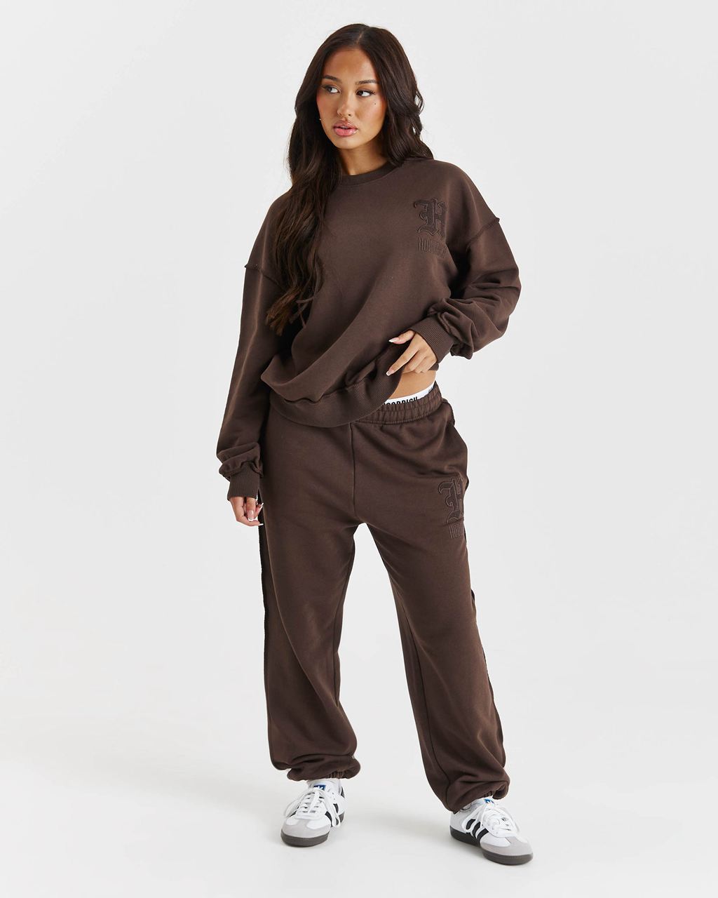 Brown Hoodrich Edge Oversized Sweatshirt USA | 970-QFKRSG