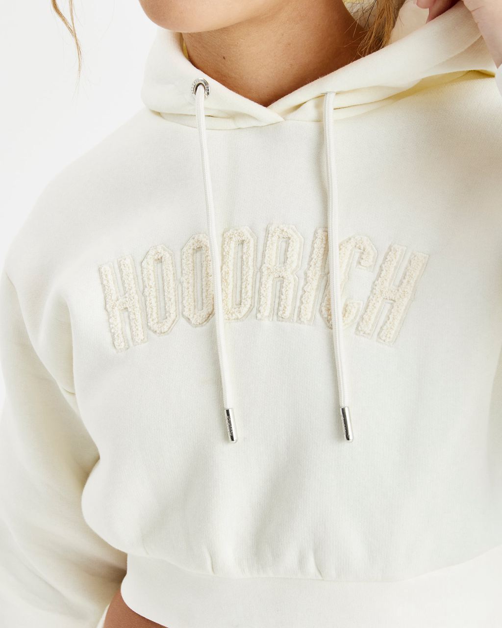 Cream Hoodrich Kraze Cropped Hoodie USA | 630-BWEZDK