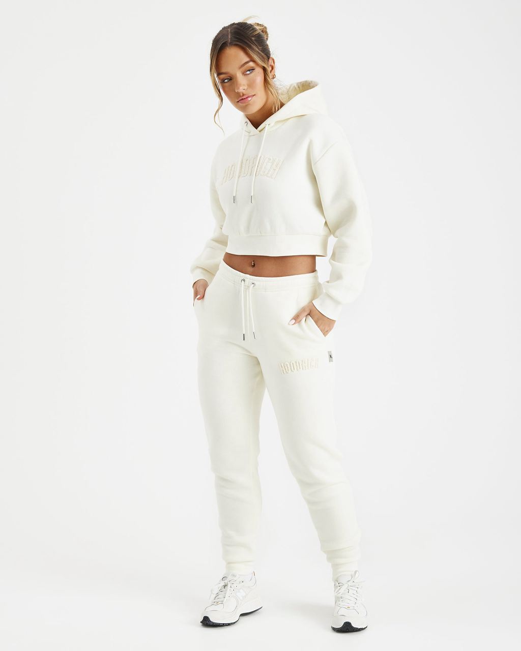 Cream Hoodrich Kraze Cropped Hoodie USA | 630-BWEZDK