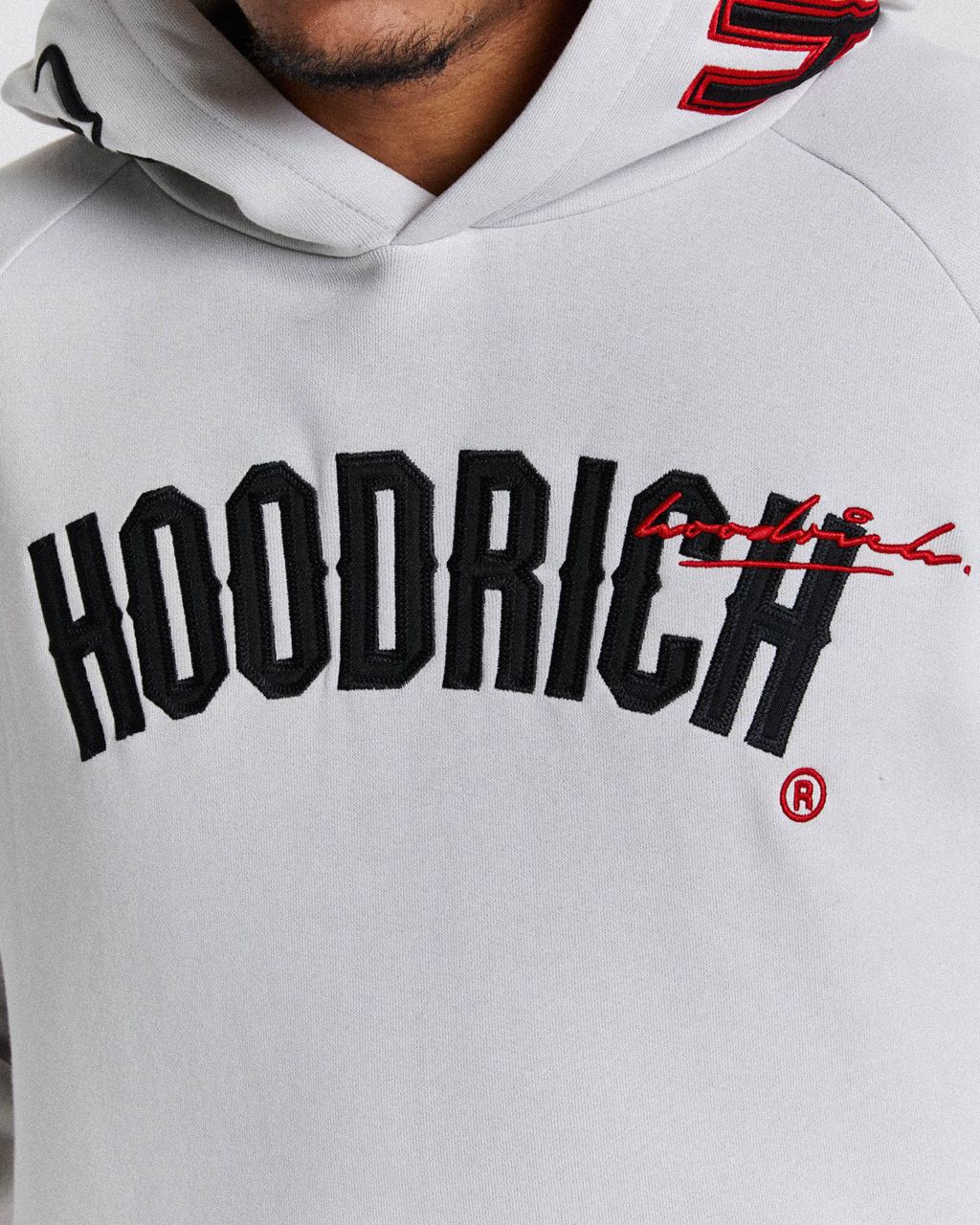 Grey/Black/Red Hoodrich Stature Hoodie USA | 279-OKLNSC