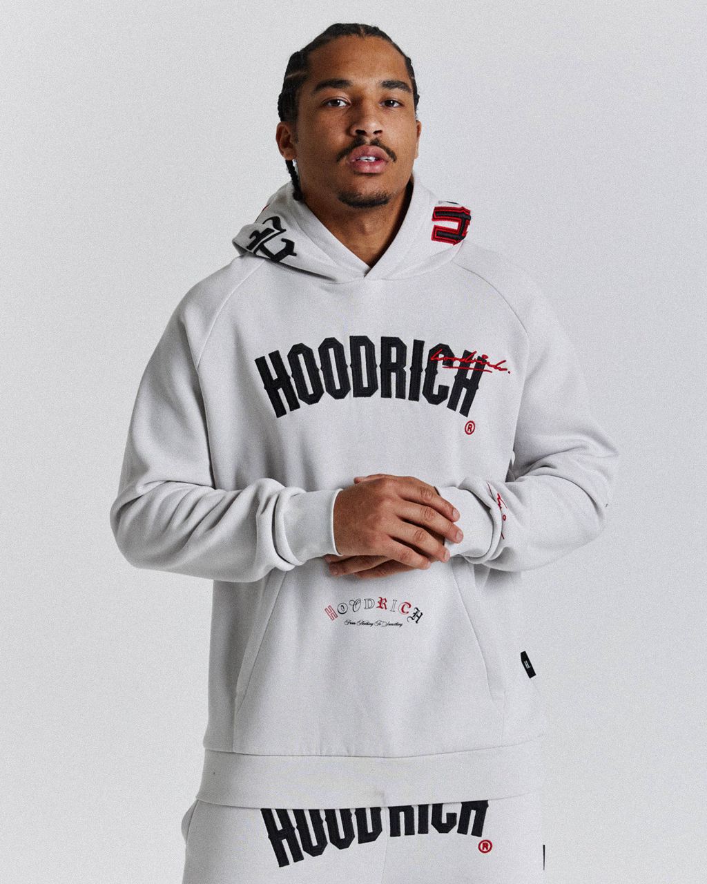 Grey/Black/Red Hoodrich Stature Hoodie USA | 279-OKLNSC