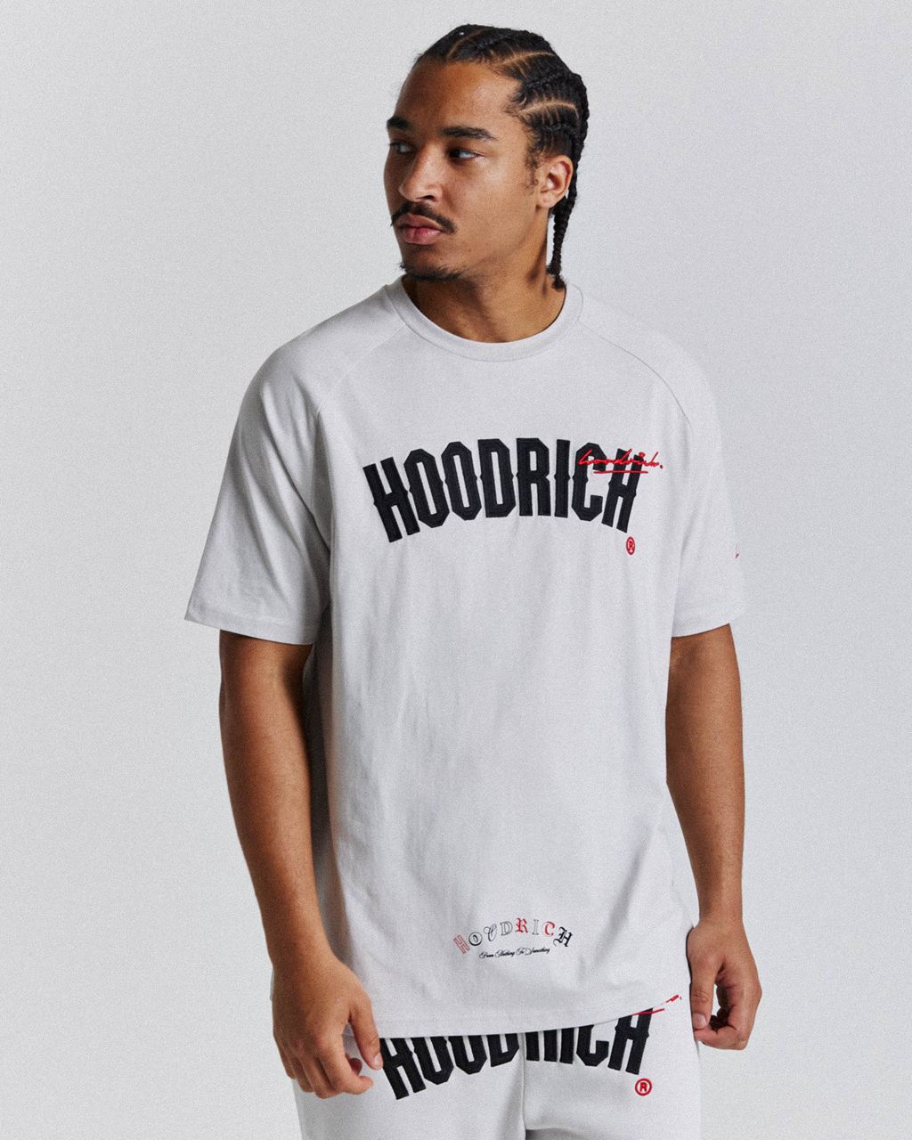 Grey/Black/Red Hoodrich Stature T-Shirt USA | 906-TNEMPS