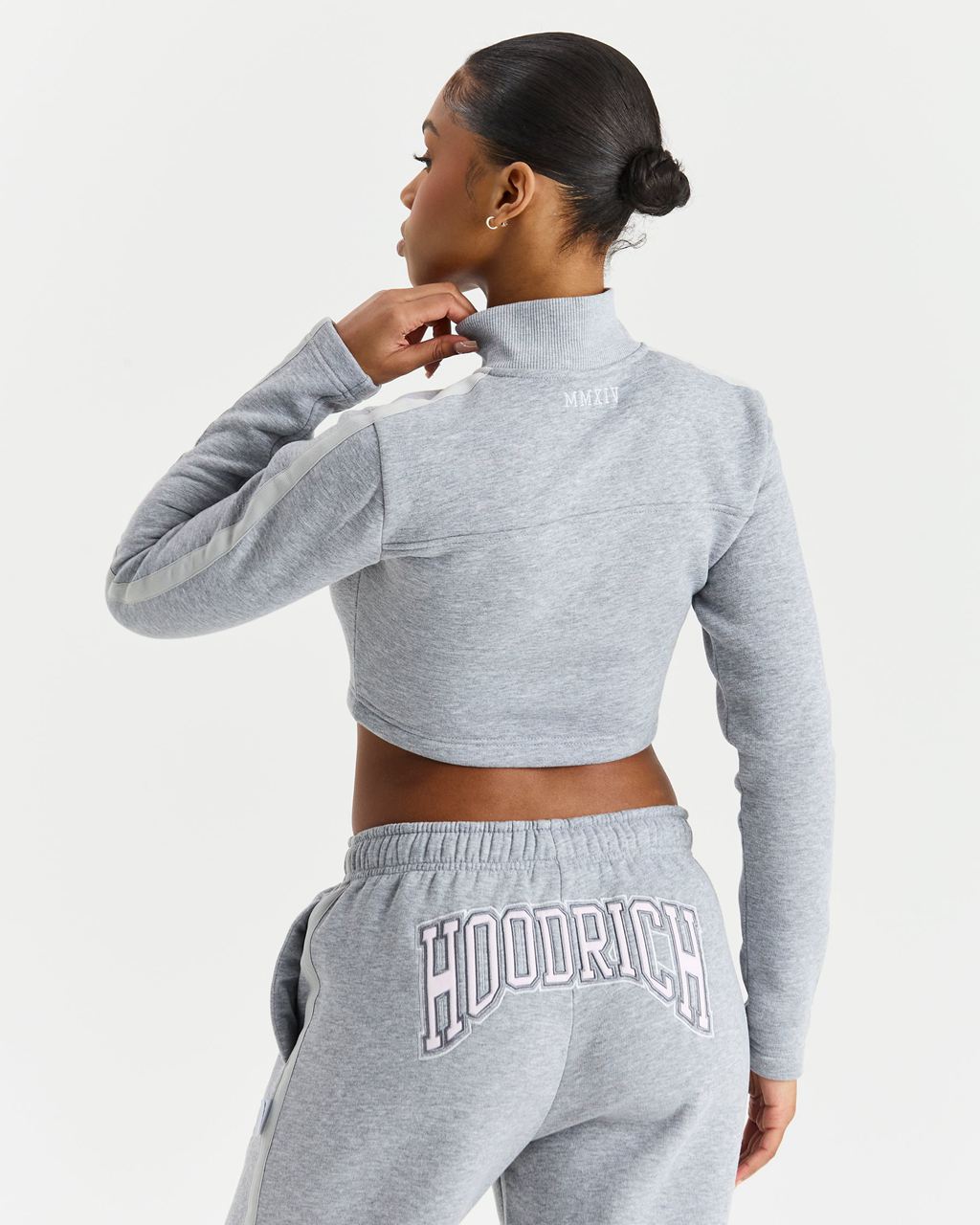 Grey/Pink Hoodrich Prep Fitted Zip Through Track Top USA | 487-ZMQGYD