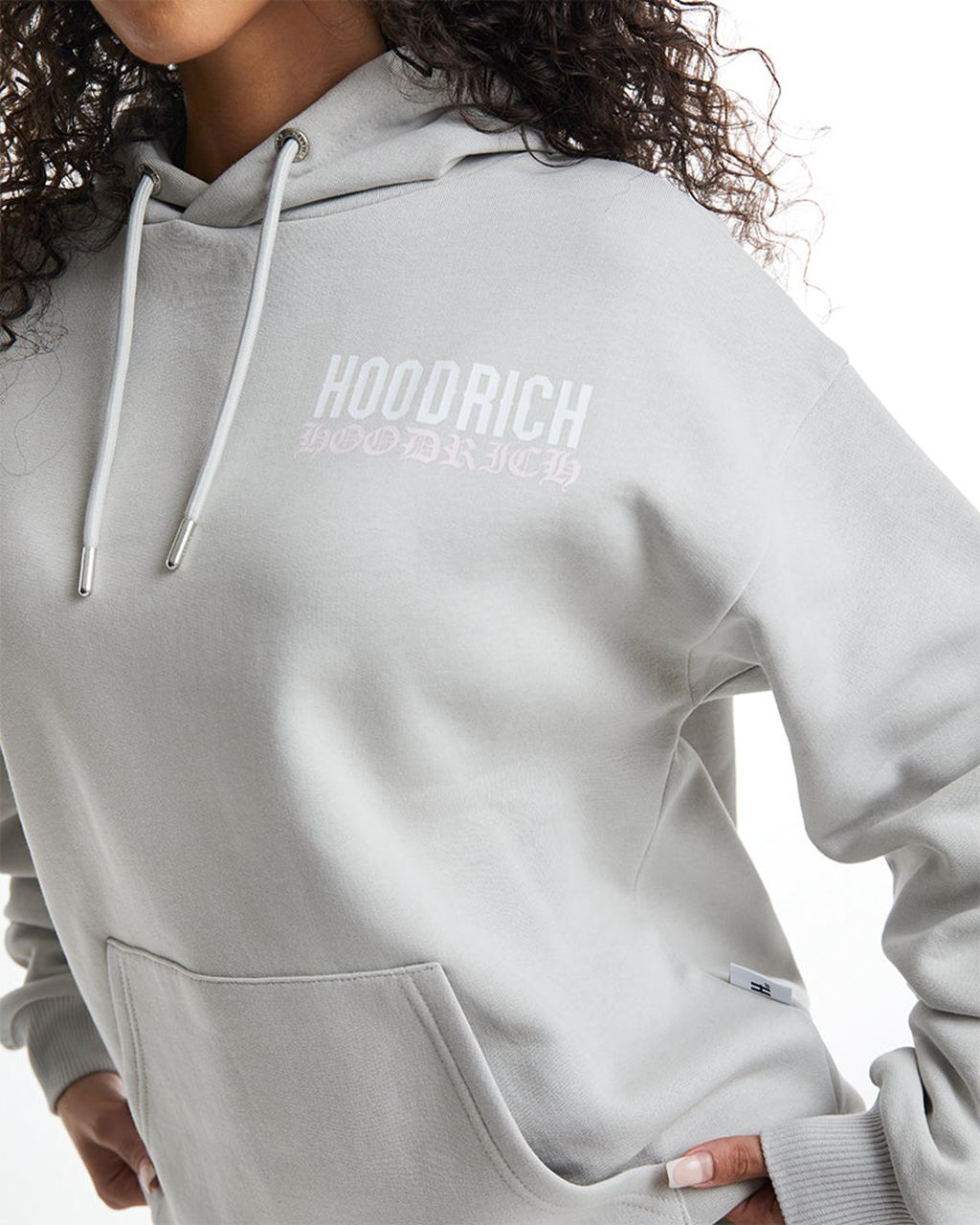 Grey/White/Pink Hoodrich Flex Oversized Hoodie USA | 268-YVFRTB