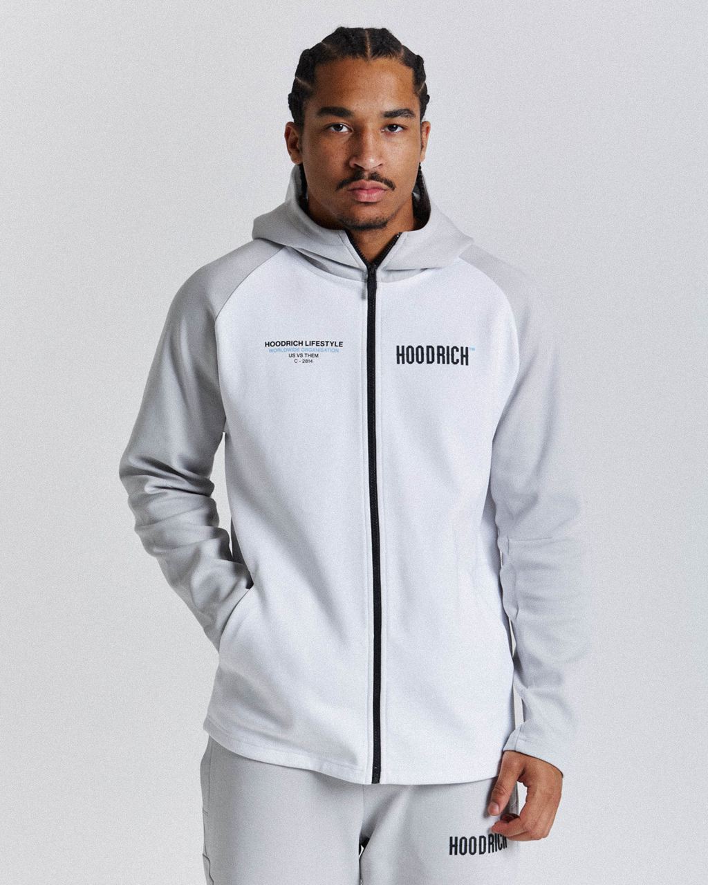 Grey/White Hoodrich Cycle Hoodie USA | 863-KWBNCP