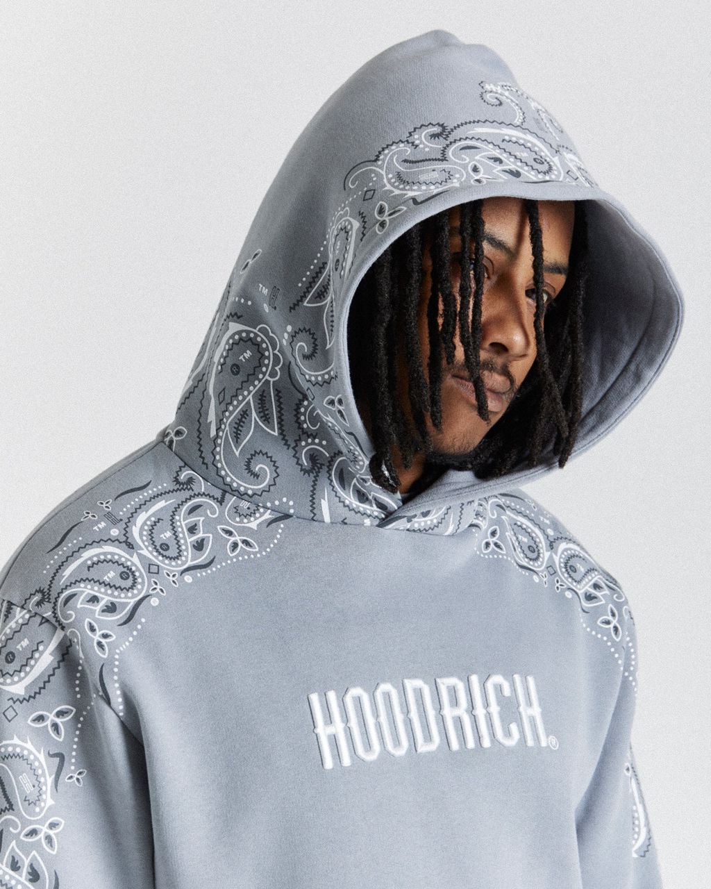 Grey/White Hoodrich Motif Hoodie USA | 318-BFUSDA