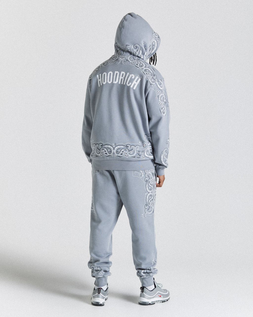 Grey/White Hoodrich Motif Hoodie USA | 318-BFUSDA