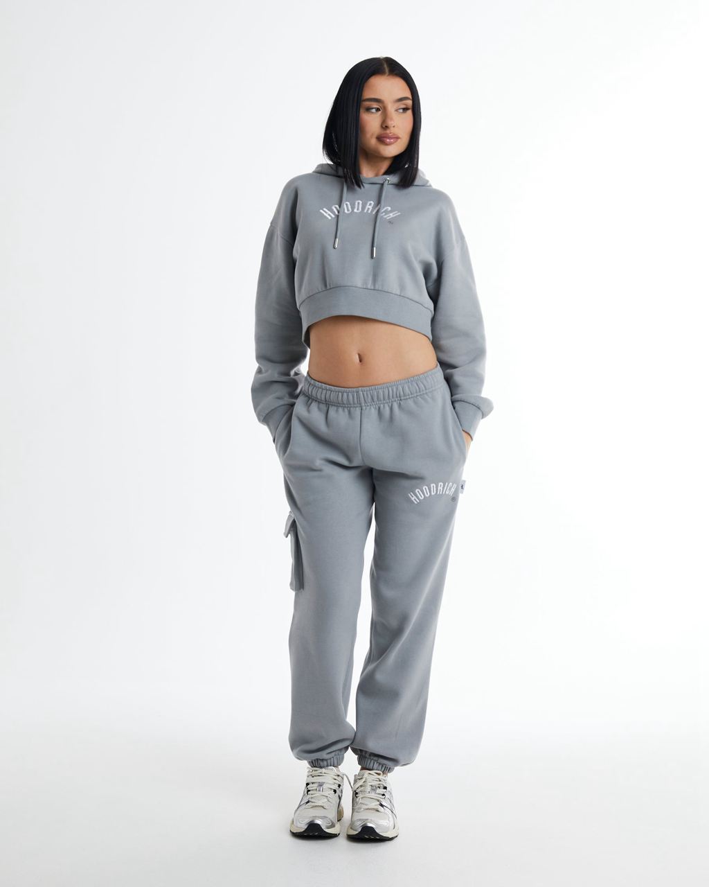 Grey Hoodrich Calor Cropped Hoodie USA | 397-HSENUD