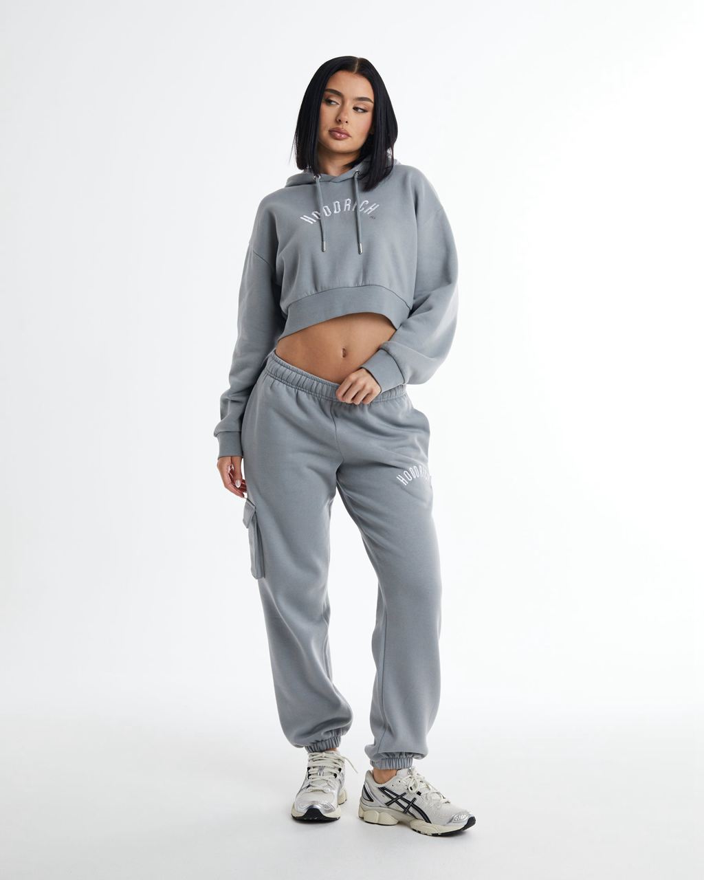 Grey Hoodrich Calor Cropped Hoodie USA | 397-HSENUD