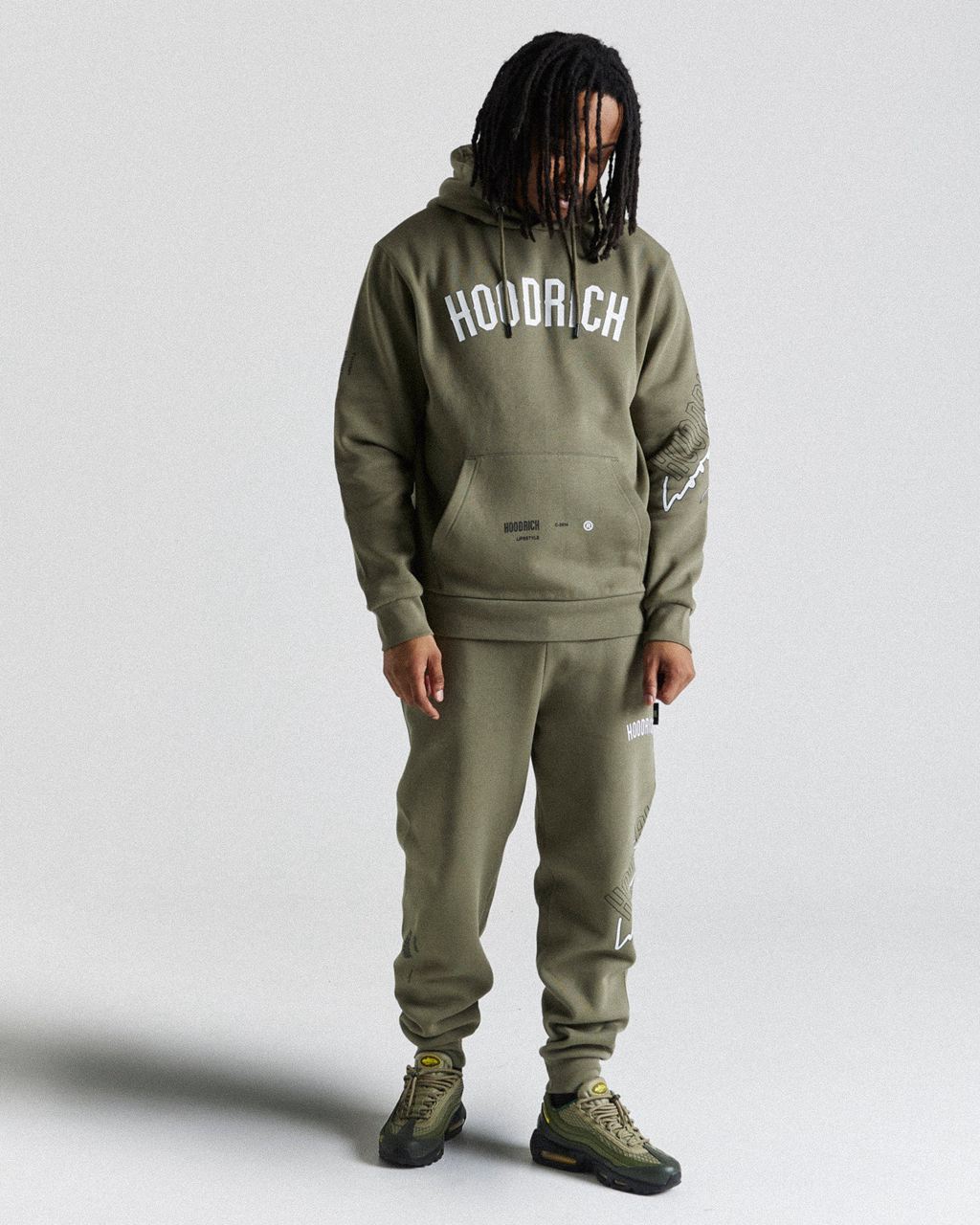 Khaki/White Hoodrich Caliber Hoodie USA | 297-JAVGKY