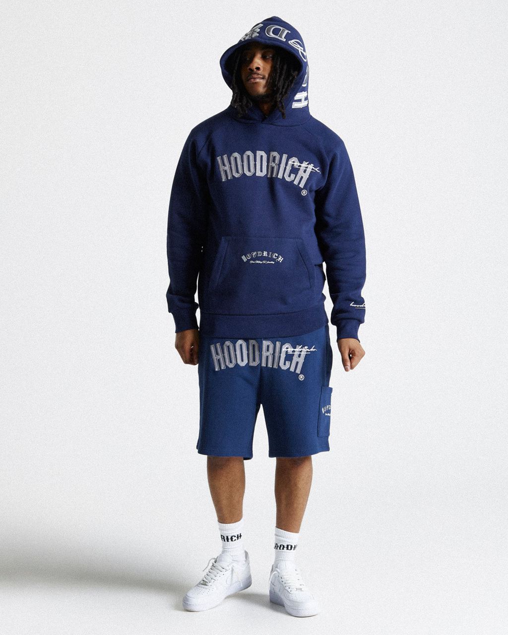 Navy/White Hoodrich Stature Hoodie USA | 634-IOQYJF