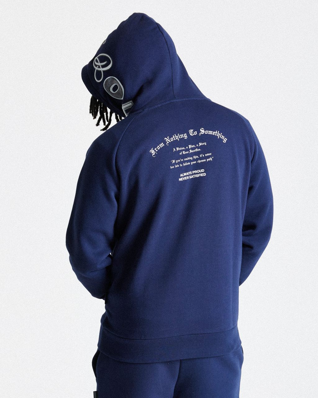 Navy/White Hoodrich Stature Hoodie USA | 634-IOQYJF