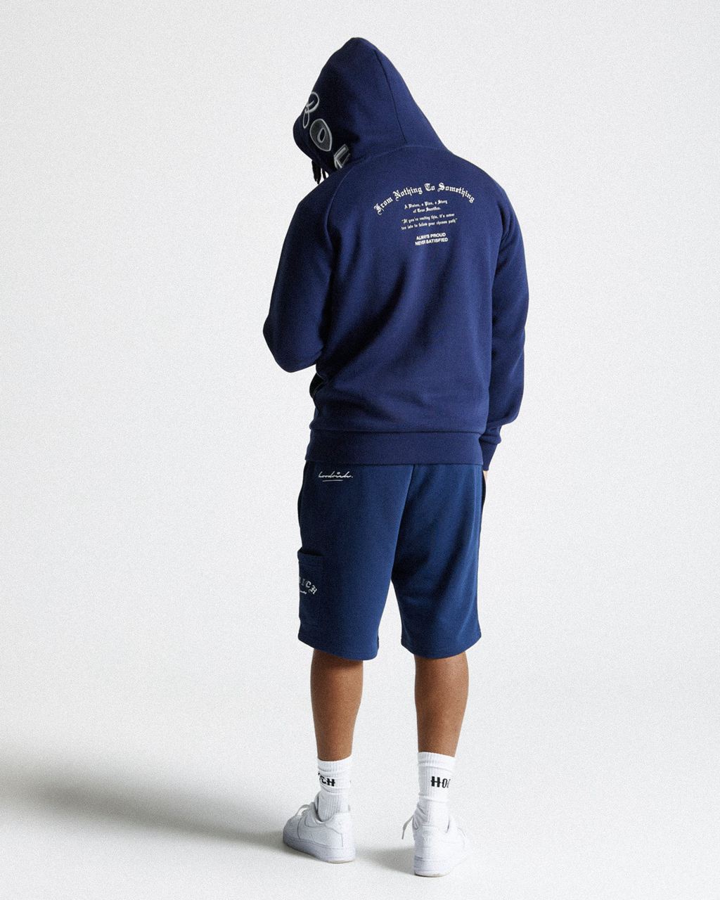 Navy/White Hoodrich Stature Hoodie USA | 634-IOQYJF