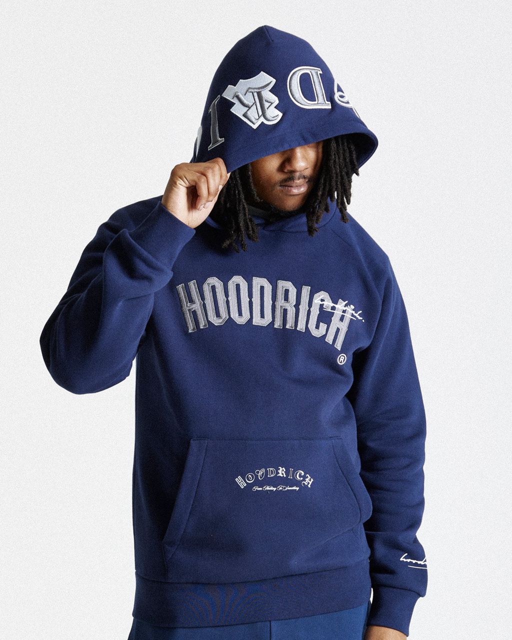 Navy/White Hoodrich Stature Hoodie USA | 634-IOQYJF