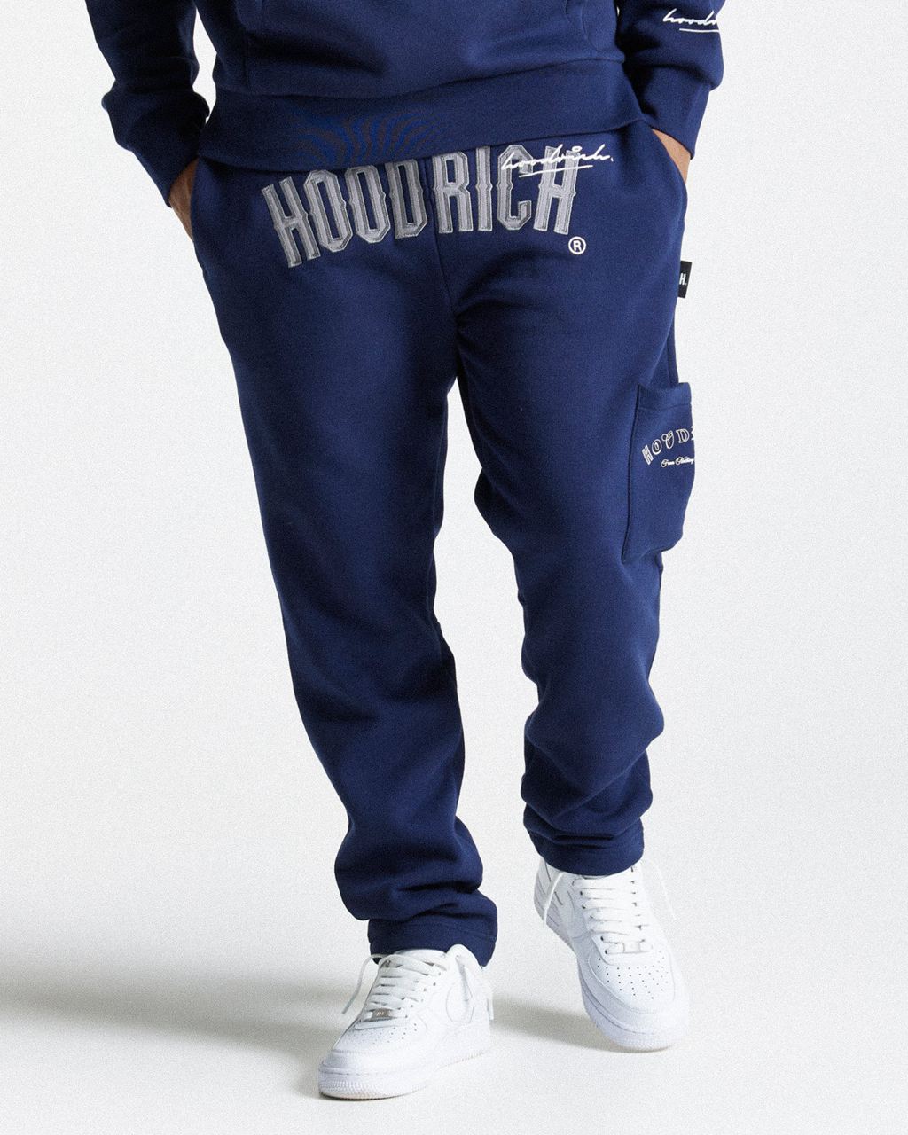 Navy/White Hoodrich Stature Joggers USA | 710-BIOGXL