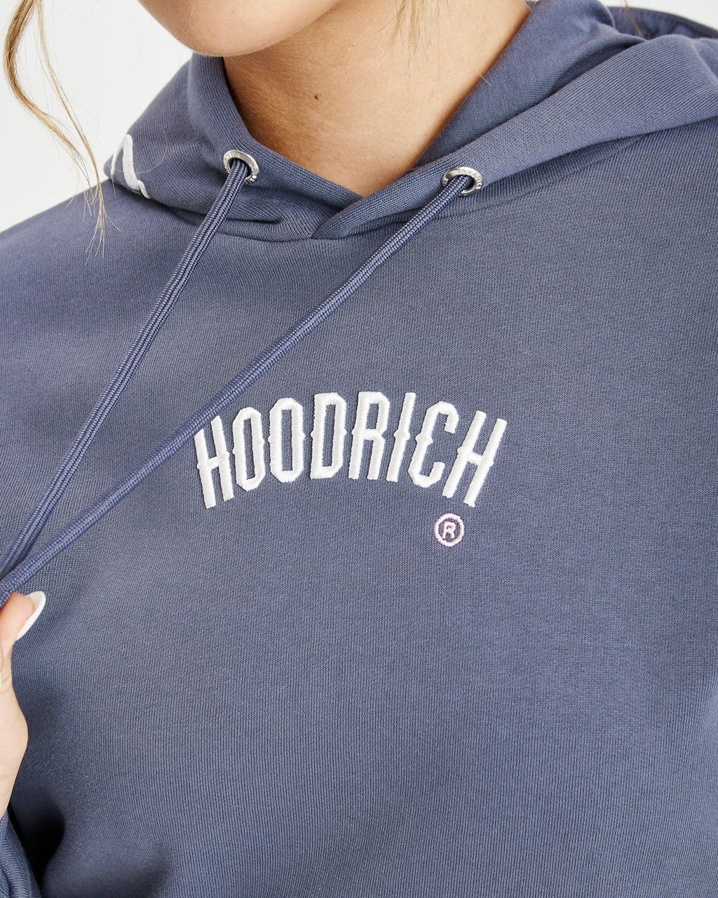 Navy Hoodrich Calor Cropped Hoodie USA | 807-SIUWNZ