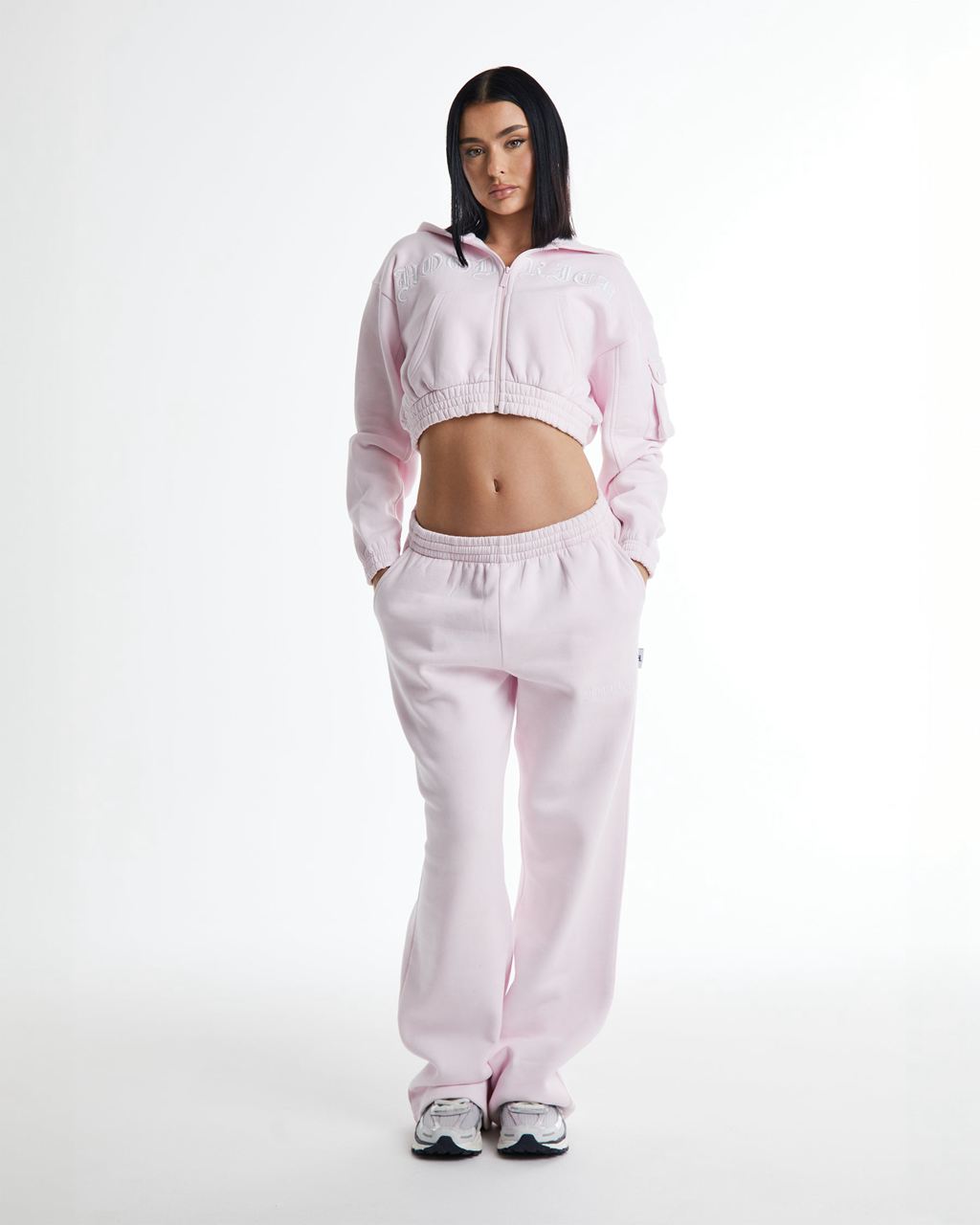 Pink/White Hoodrich Dusk Wide Leg Joggers USA | 673-JGOPTF