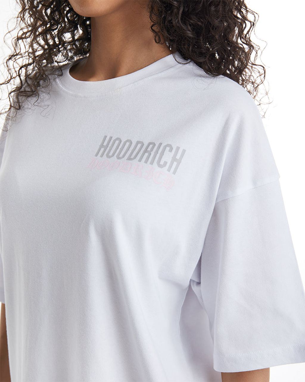 White/Grey/Pink Hoodrich Flex Oversized T-Shirt USA | 724-GSLJNY