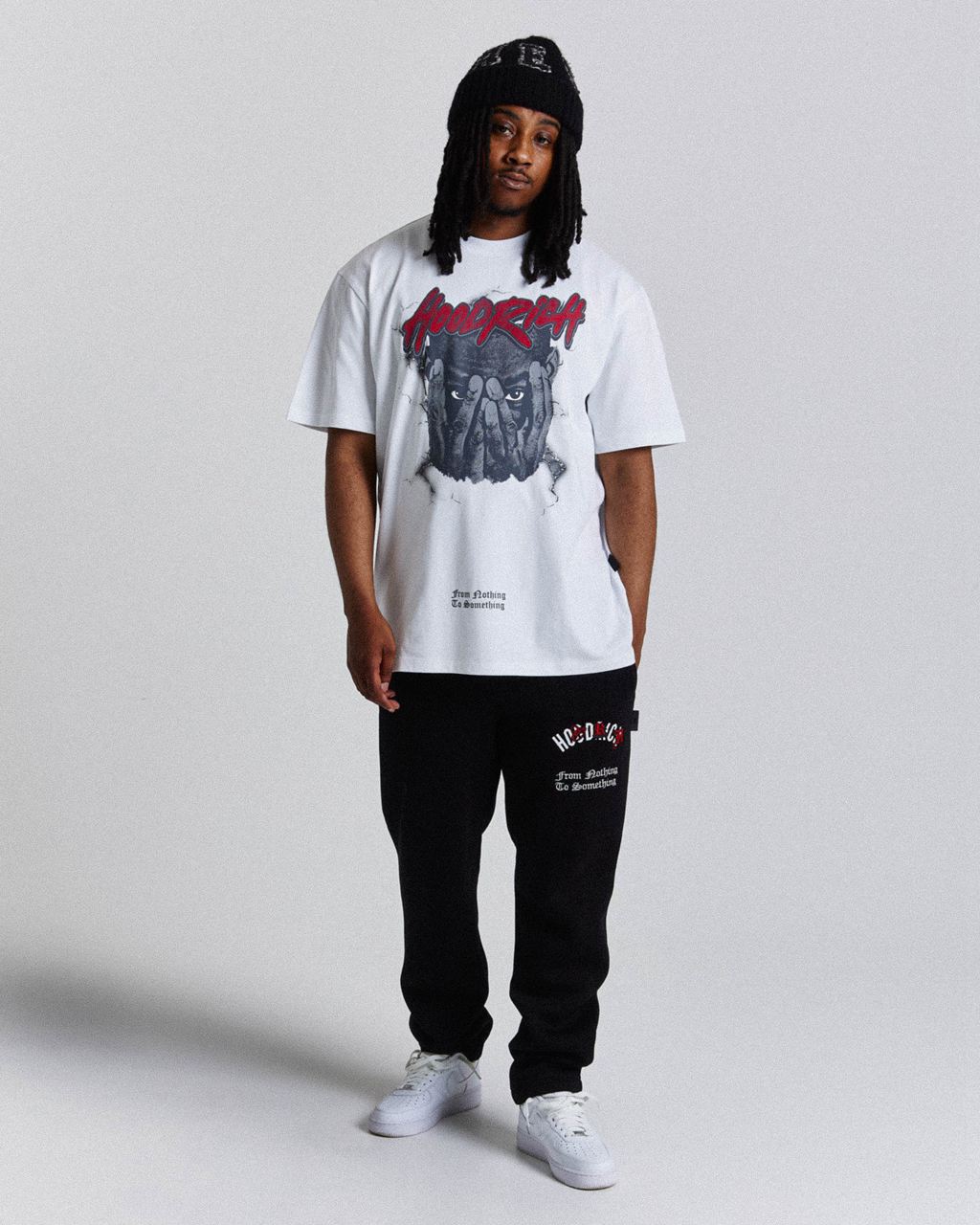 White/Grey/Red Hoodrich Shadow Oversized T-Shirt USA | 018-GVPZEQ